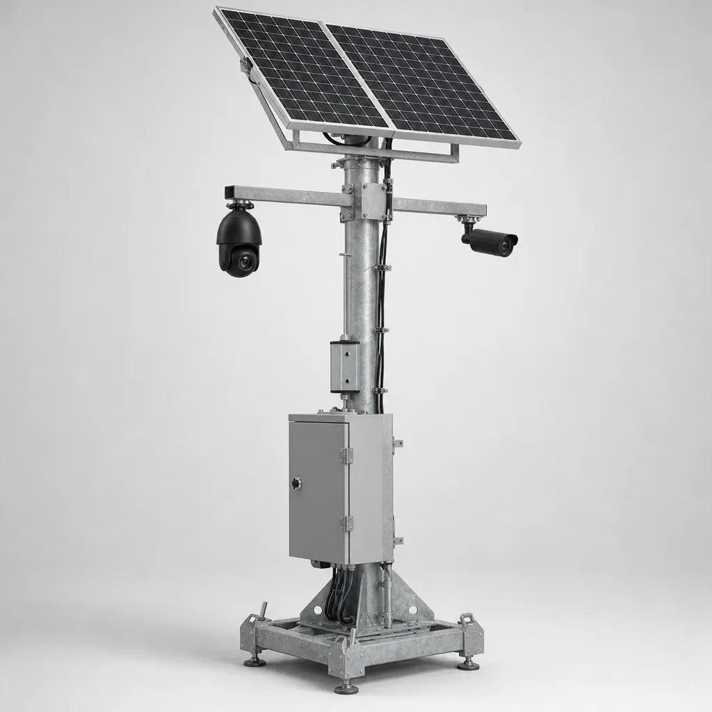 Off-Grid Solar-Powered AI Surveillance Tower