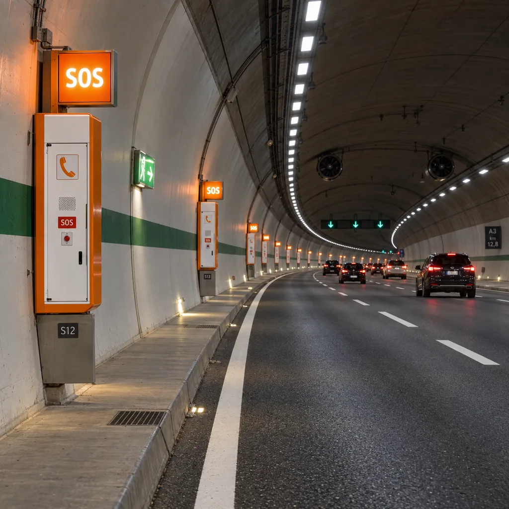 Tunnel Emergency Station & SOS Telephone System with Fire Extinguisher Monitoring