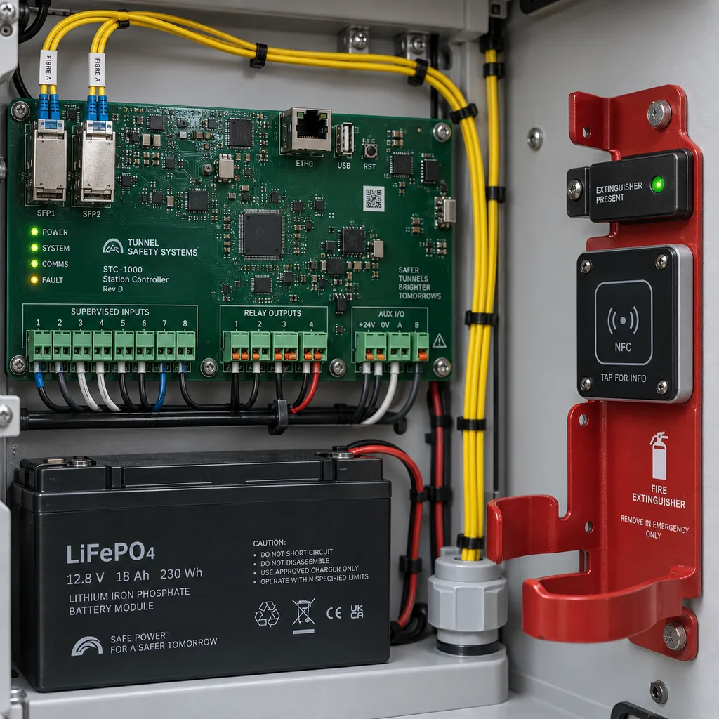 Tunnel Emergency Station & SOS Telephone System with Fire Extinguisher Monitoring