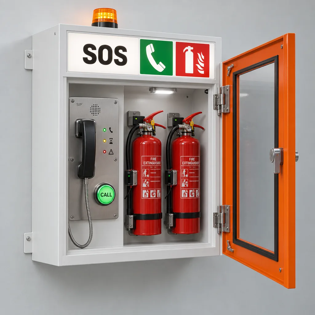 Tunnel Emergency Station & SOS Telephone System with Fire Extinguisher Monitoring