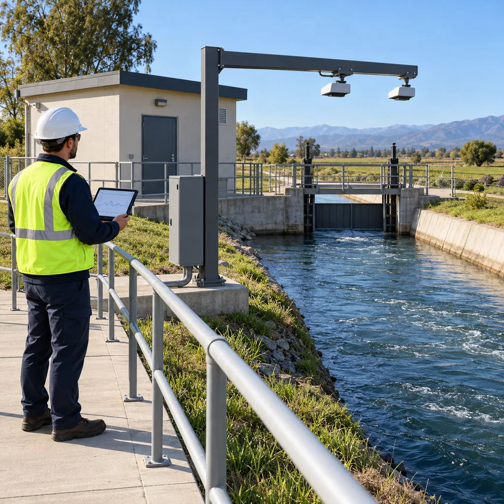 RC-OCF-600 Grid-Powered Non-Contact Radar Open-Channel Flow Monitoring Station
