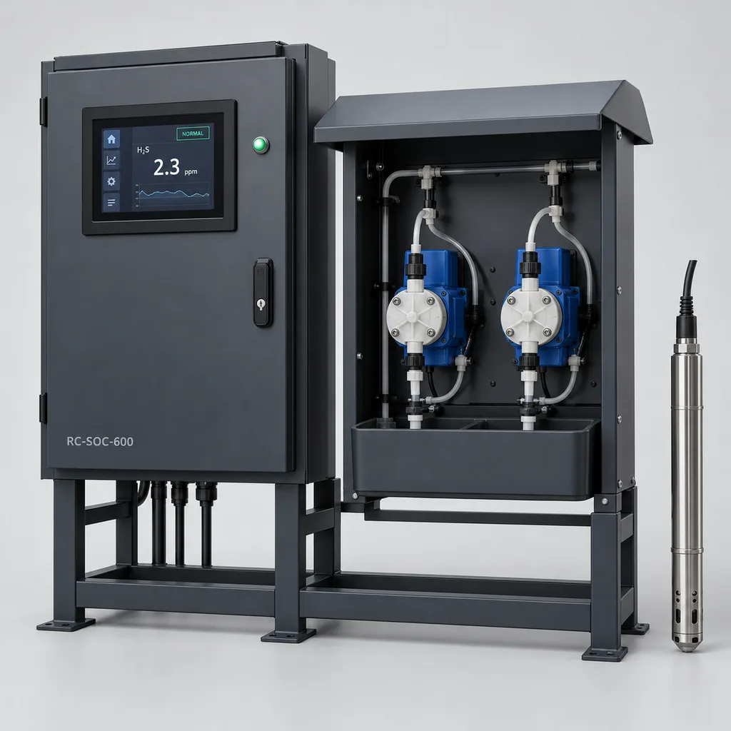 Smart Sewer H2S Monitoring & Odor Control Dosing Station