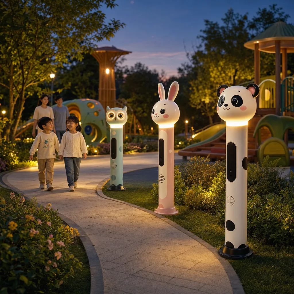 Solar-Powered Cute Animal Interactive Smart Bollard & Pathway Light