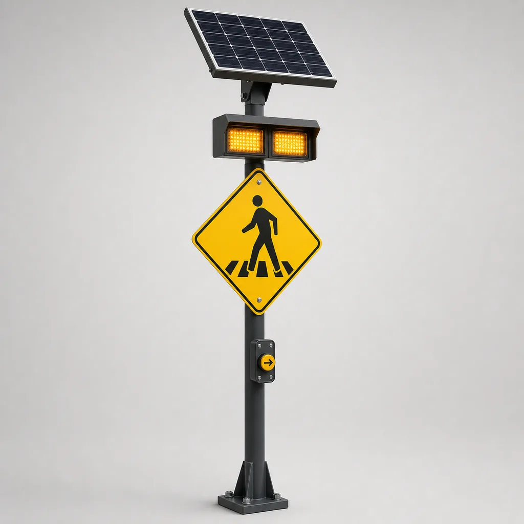 Solar-Powered Smart Pedestrian Crossing & Active Crosswalk Warning System