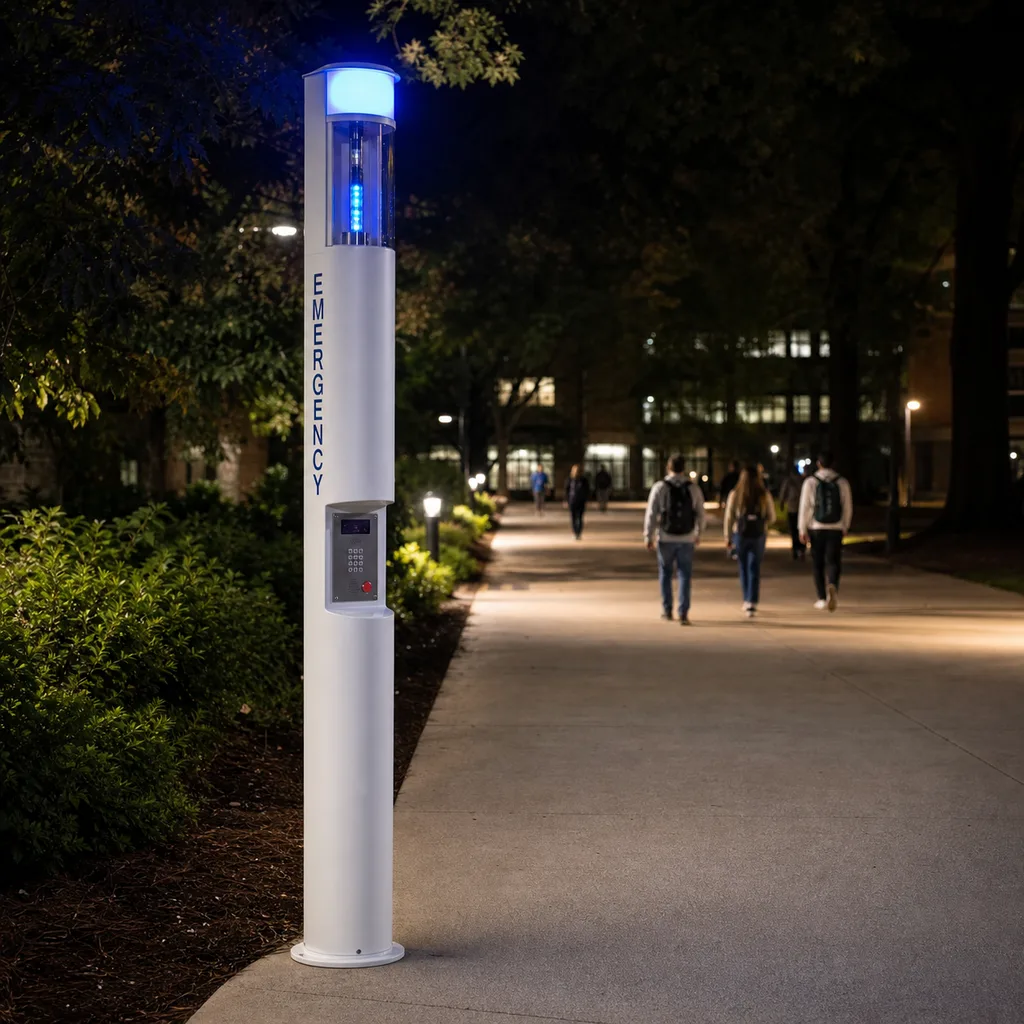Solar-Powered SOS Emergency Call Station & Blue-Light Help Point