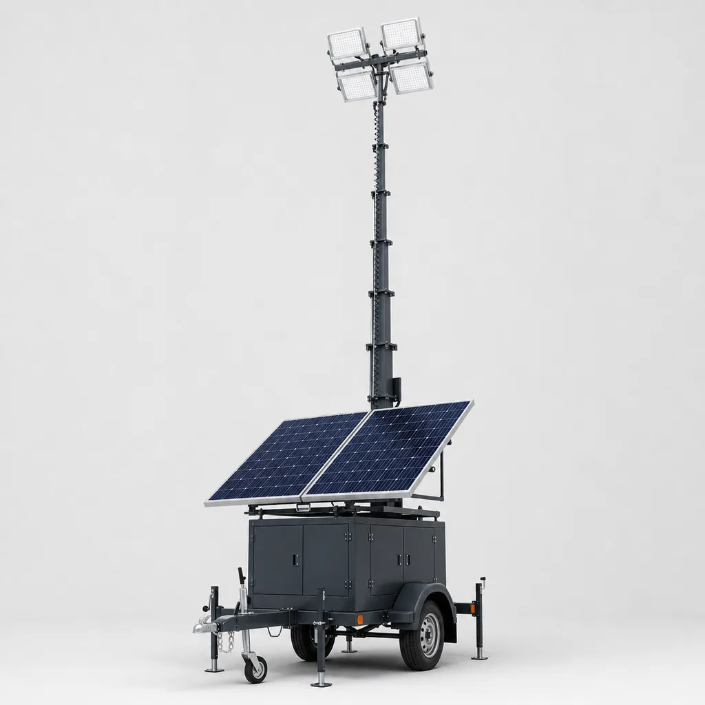 Mobile Solar Light Tower (Trailer-Mounted Telescopic Lighting Tower)