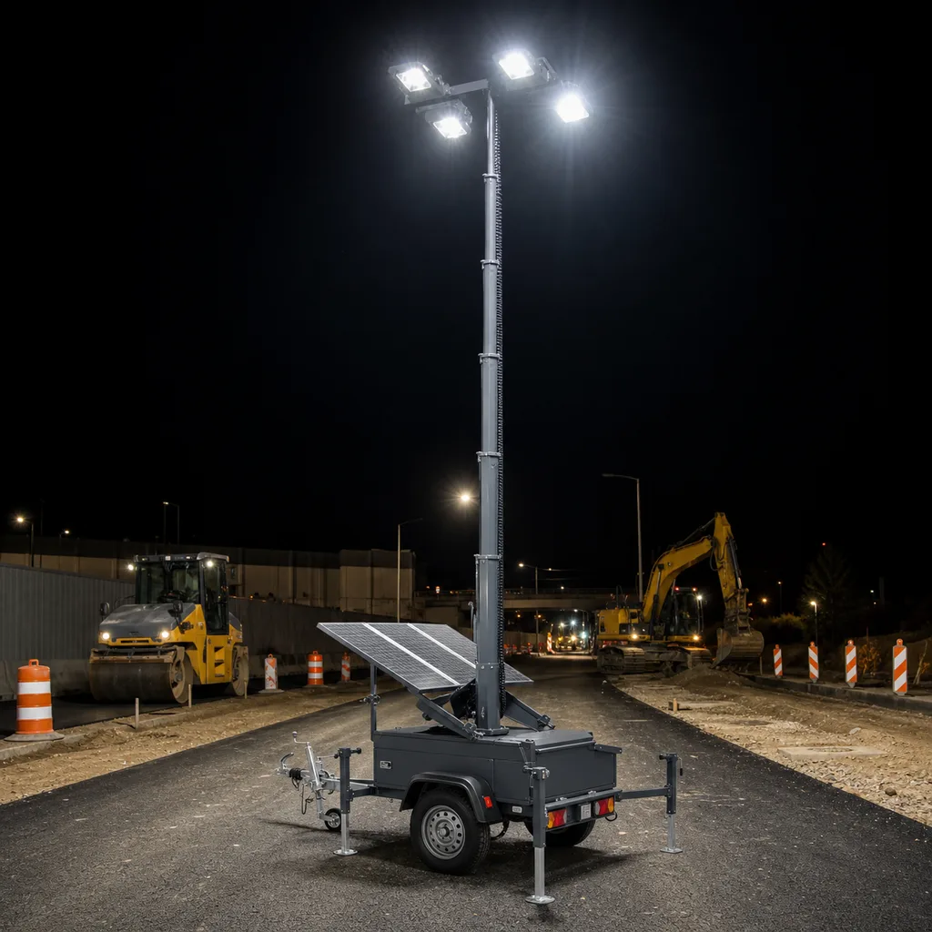 Mobile Solar Light Tower (Trailer-Mounted Telescopic Lighting Tower)