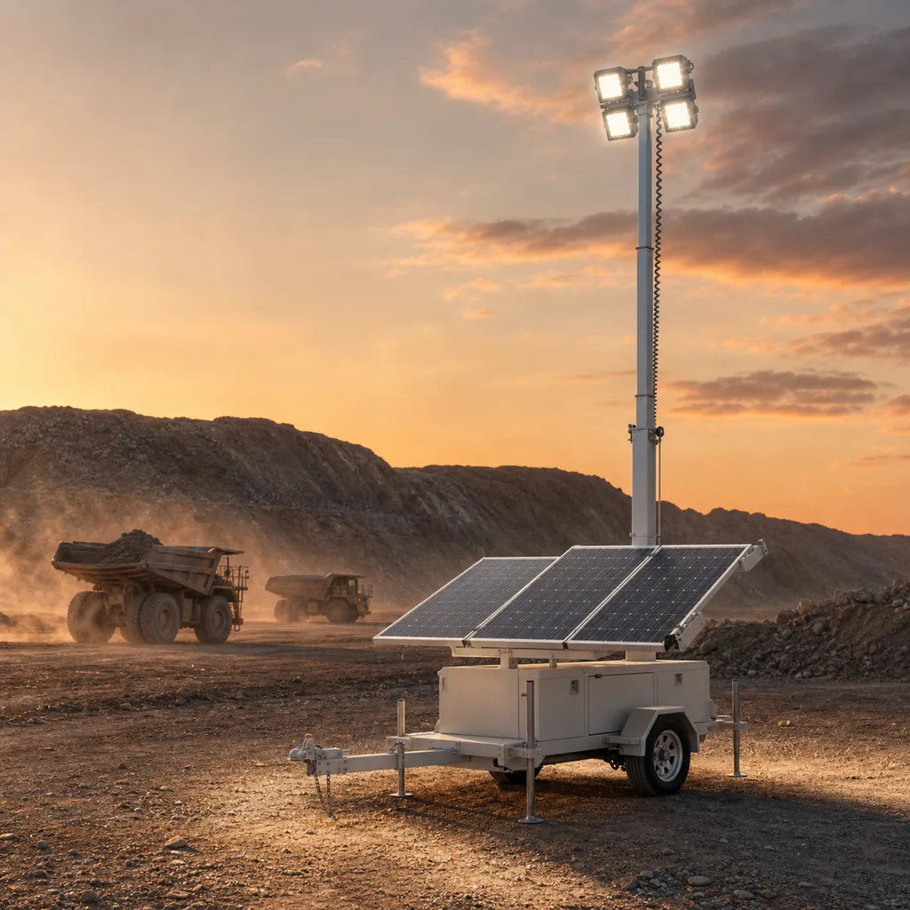 Mobile Solar Light Tower (Trailer-Mounted Telescopic Lighting Tower)
