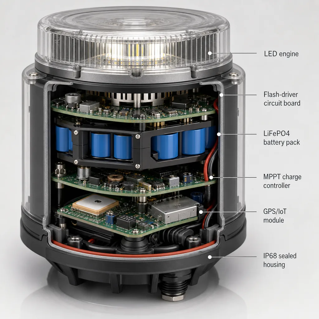 Self-Contained Solar Marine Navigation Lantern (IALA Aid-to-Navigation Light)