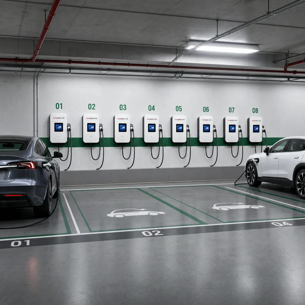 Grid-Connected AC Smart EV Charging Station (7.4–22 kW, OCPP 2.0.1, Type 2 / NACS, Wall & Pedestal)
