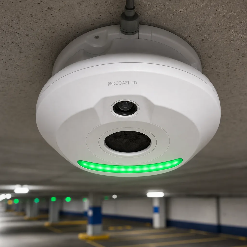 Grid-Powered Smart Parking Guidance & Management System (Per-Bay Sensors, LED Count Signs, ANPR, Cloud & Driver App)