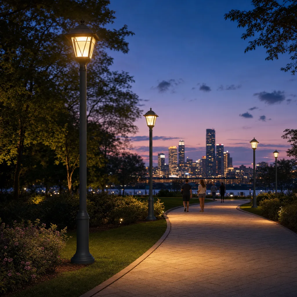 Grid-Powered Smart Park & Pedestrian Street Lighting System with Motion-Adaptive CMS Control
