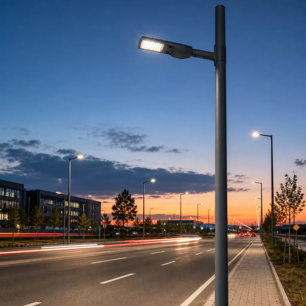 Grid-Powered Smart LED Street Light Luminaire with Zhaga D4i / NEMA 7-Pin Interface