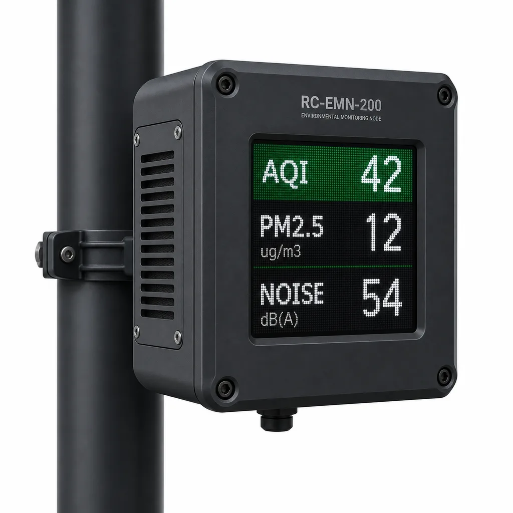 Grid-Powered Urban Multi-Parameter Environmental Monitoring & Public Display Node