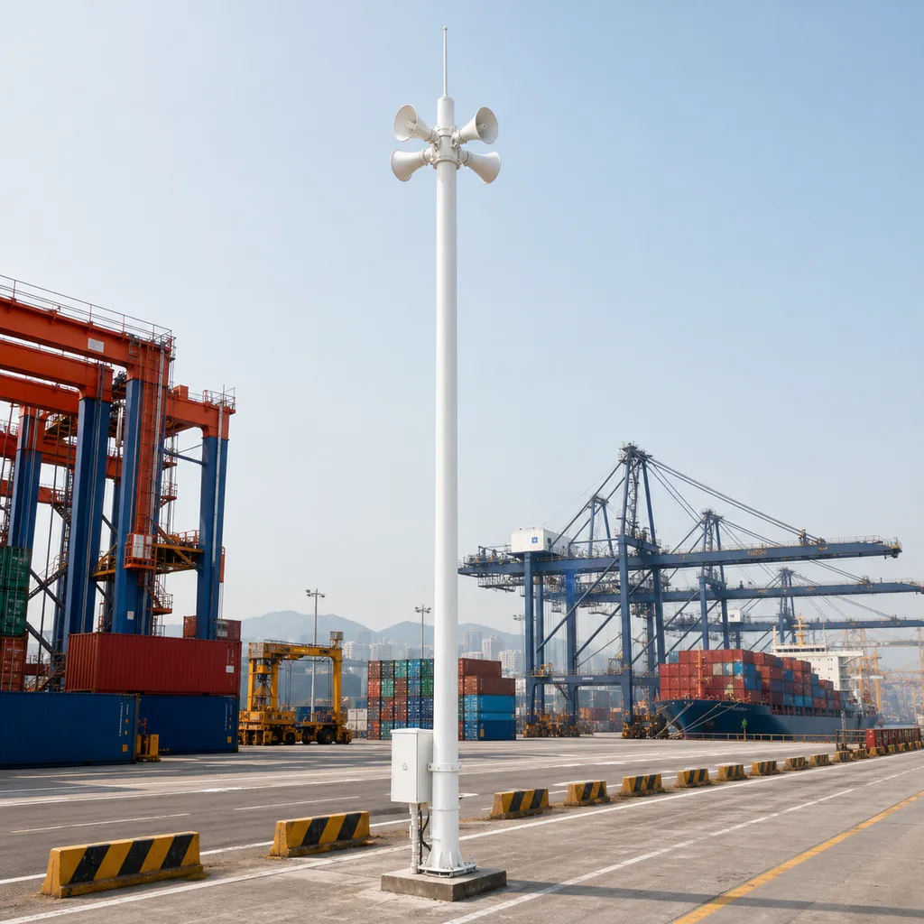 Grid-Powered IP Public Address & Mass Notification System for Cities, Campuses, Ports & Industrial Sites