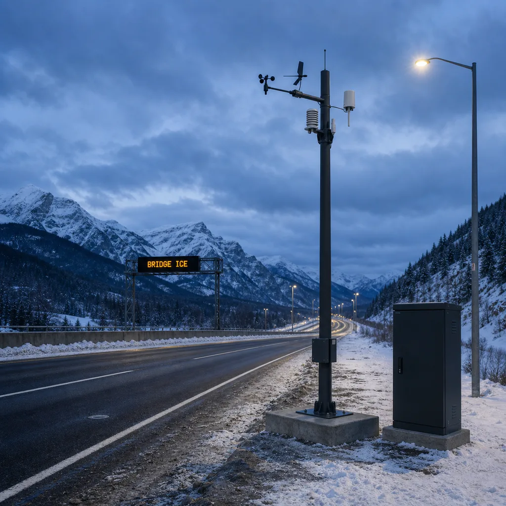 Grid-Powered Road Weather Information System (RWIS) — Pavement, Visibility, Wind & Friction Monitoring for Highways, Bridges and Airports