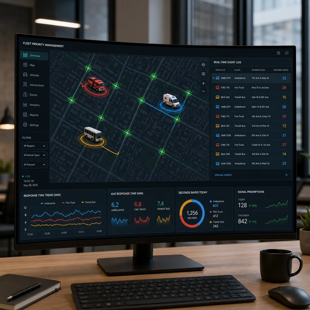 Grid-Powered Emergency Vehicle Preemption & Transit Signal Priority (EVP/TSP) System