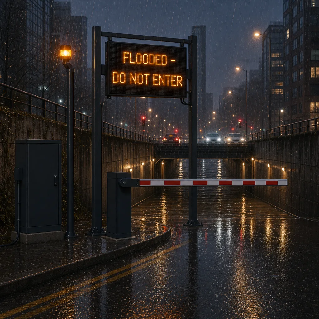 Underpass & Low-Lying Road Flood Warning and Automatic Barrier System