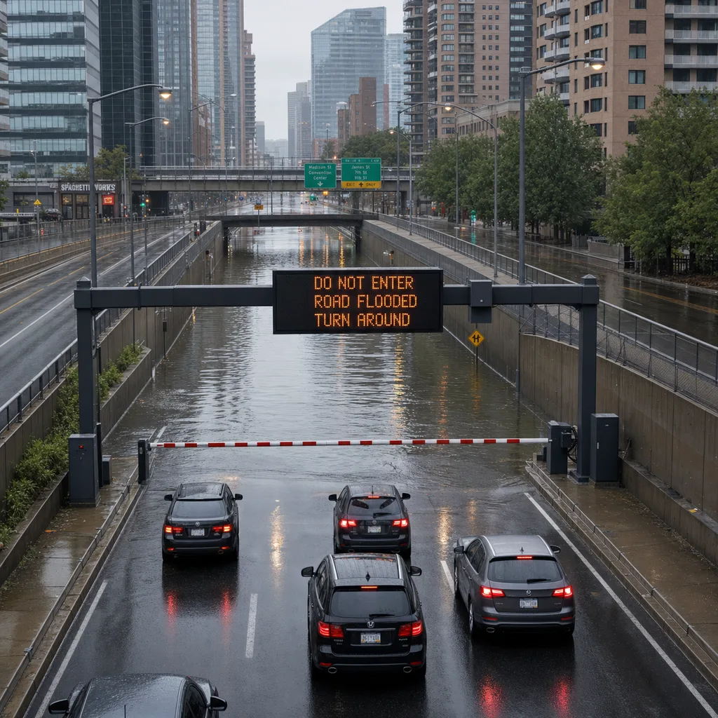 Underpass & Low-Lying Road Flood Warning and Automatic Barrier System