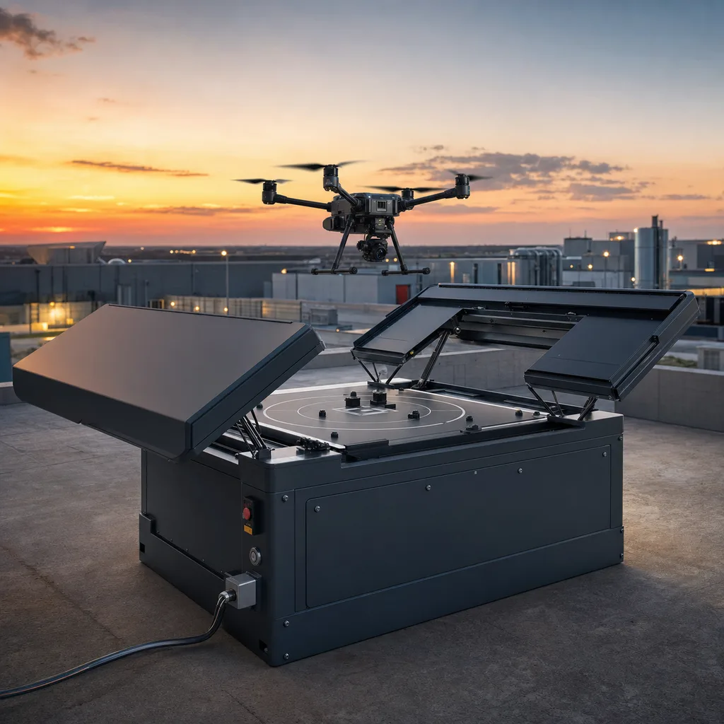Autonomous Drone-in-a-Box Docking Station (Grid-Powered)