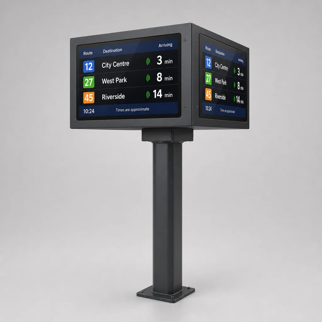 Grid-Powered Real-Time Passenger Information Display System (PIDS)