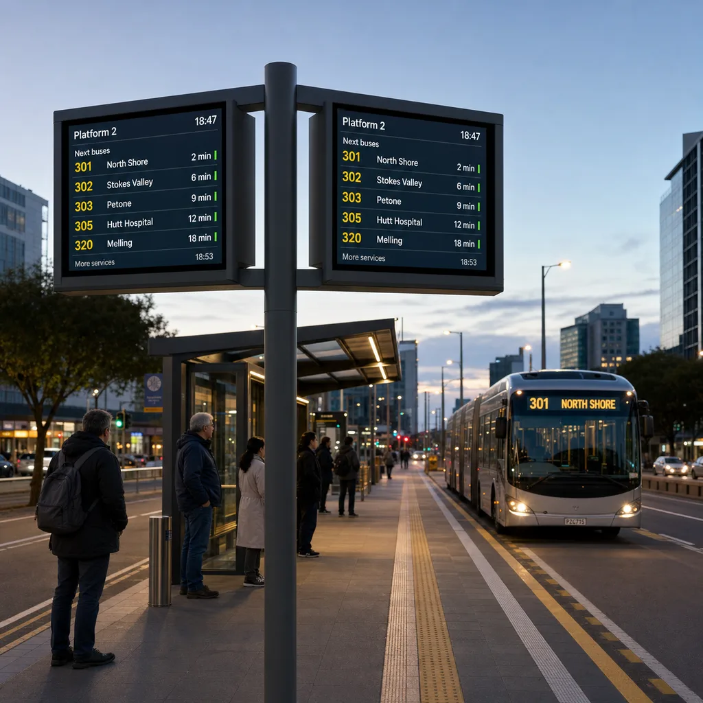 Grid-Powered Real-Time Passenger Information Display System (PIDS)