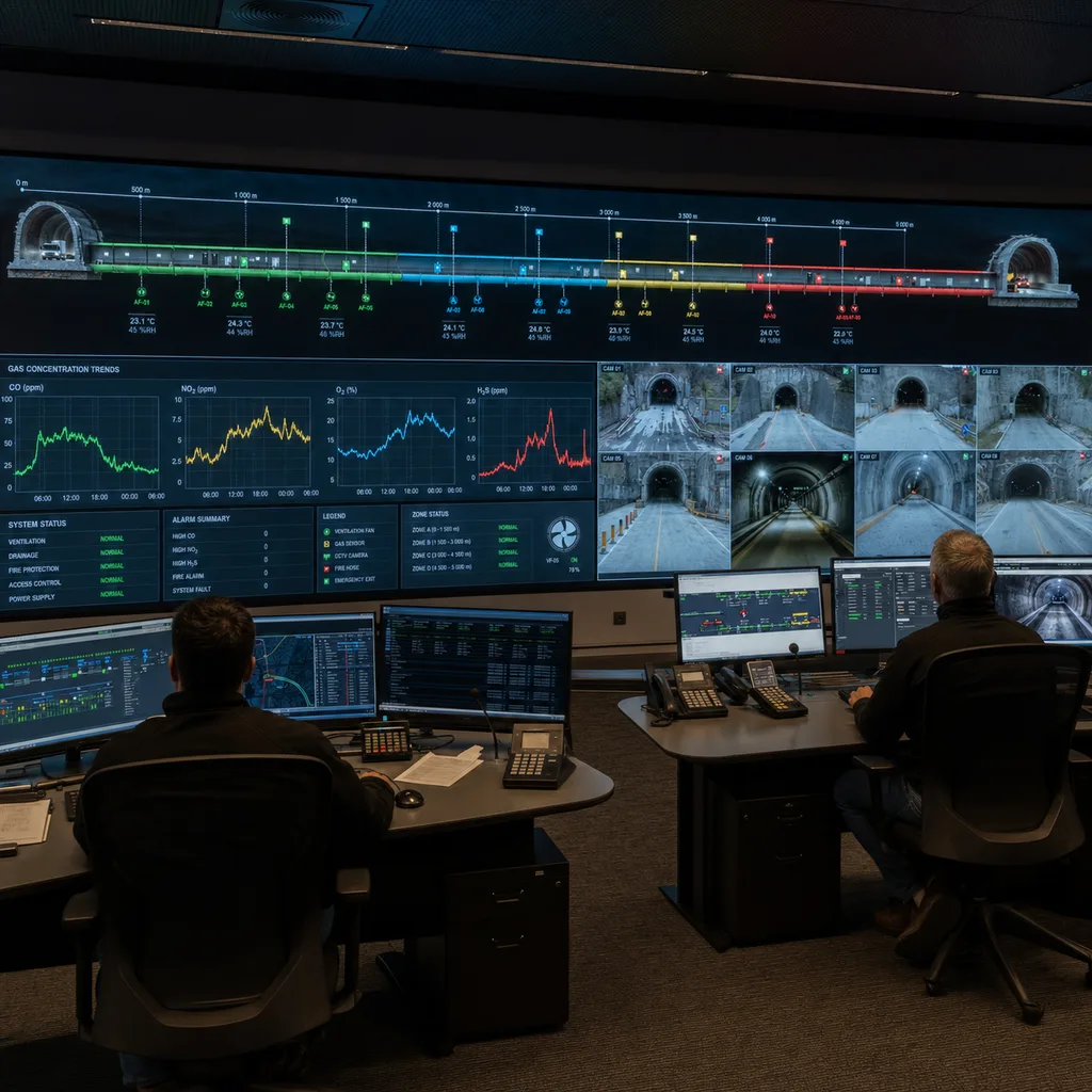 Smart Utility Tunnel Monitoring & Control System (Underground Utility Corridor Environmental Safety, Ventilation, Flood & Access Linkage)