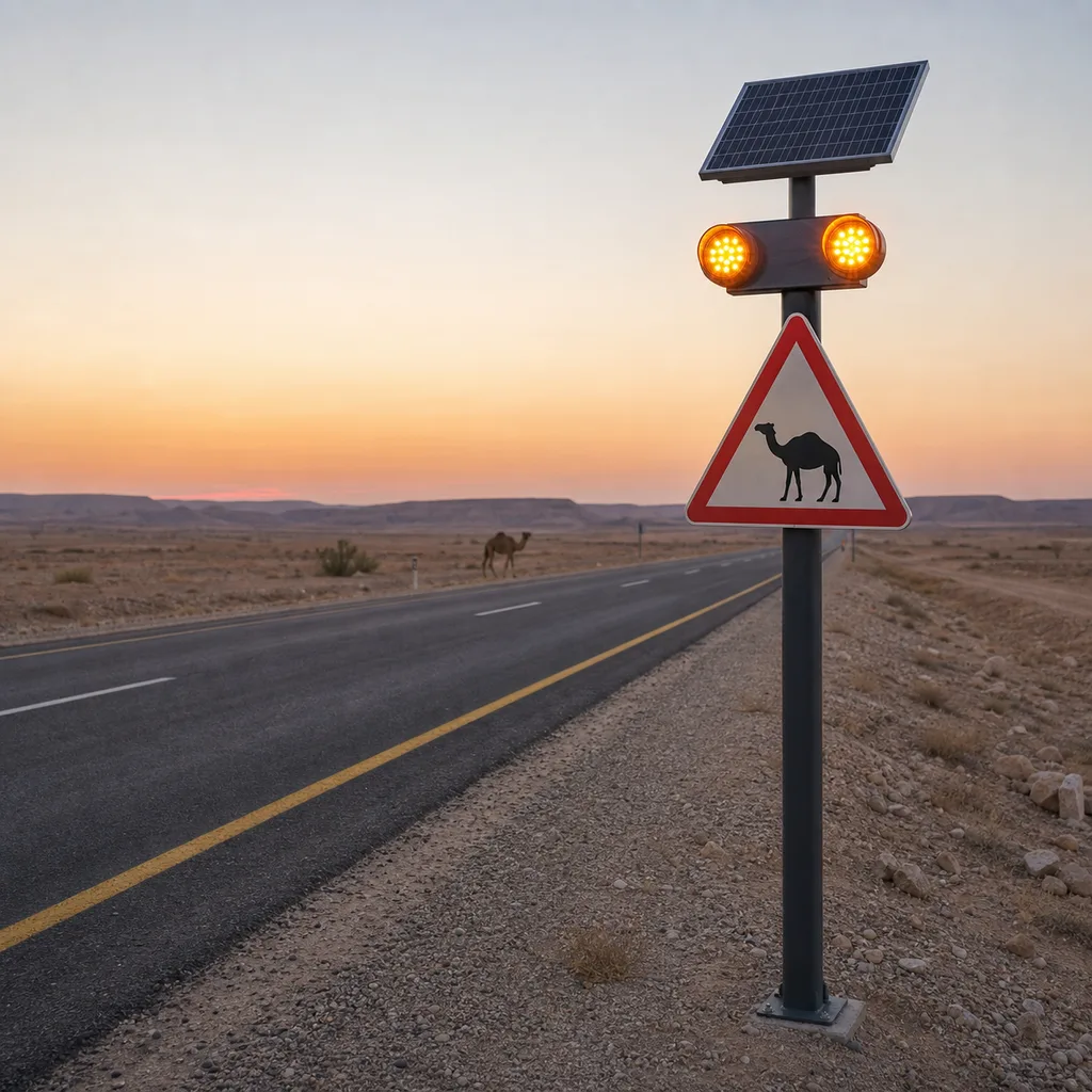 Off-Grid Solar AI Wildlife & Large Animal Detection and Driver Warning System