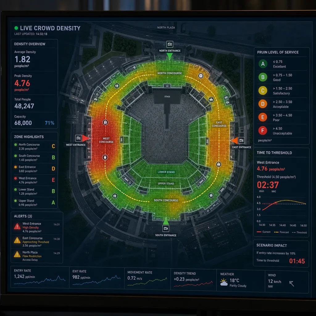 AI Crowd Density Monitoring & Stampede Early-Warning System